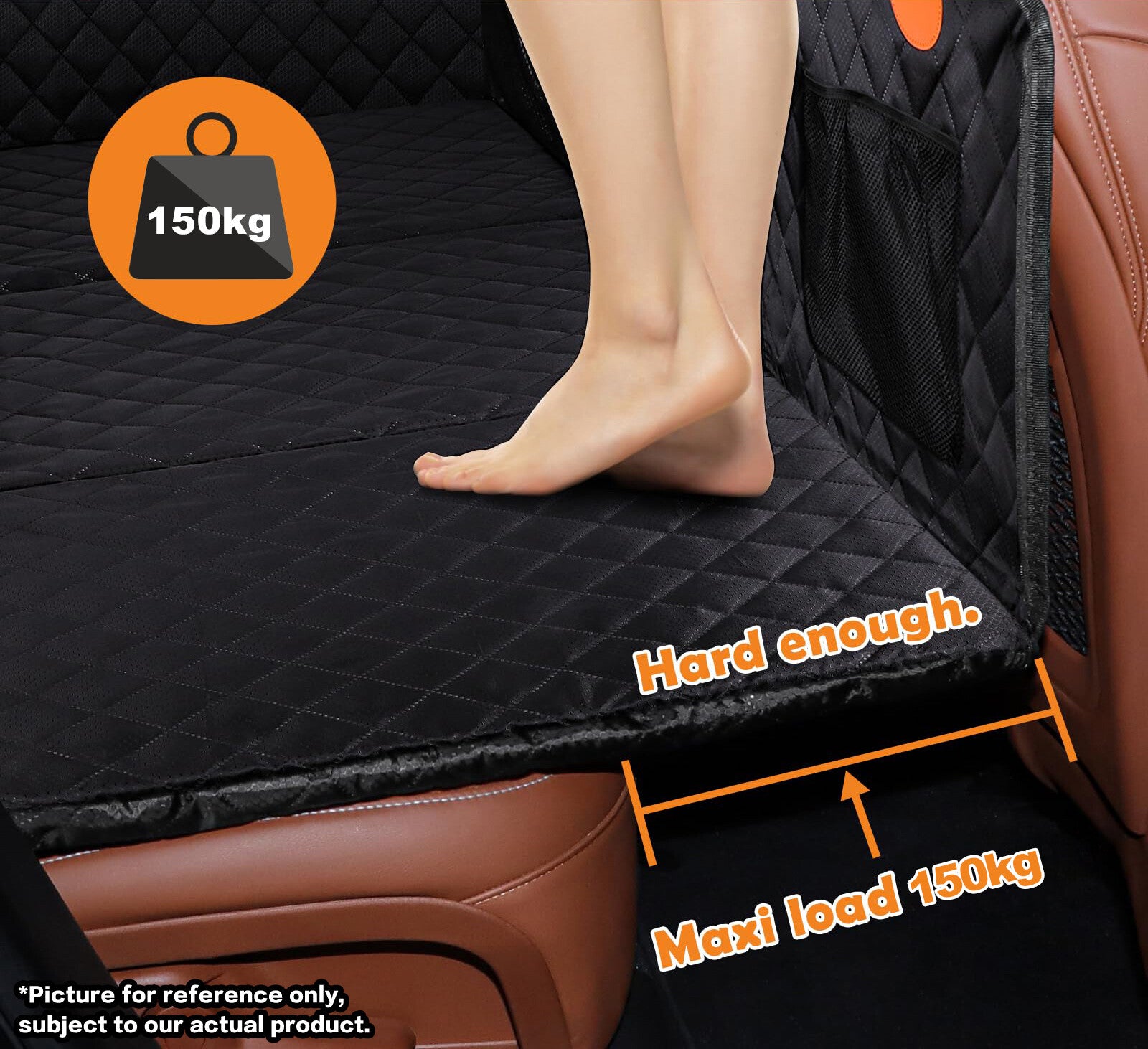 Oz Bargains™ PetRide Guard – Hard-Bottom Back Seat Extender & Dog Hammock | Heavy-Duty Car Seat Protector (Black)