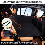 Oz Bargains™ PetRide Guard – Hard-Bottom Back Seat Extender & Dog Hammock | Heavy-Duty Car Seat Protector (Black)