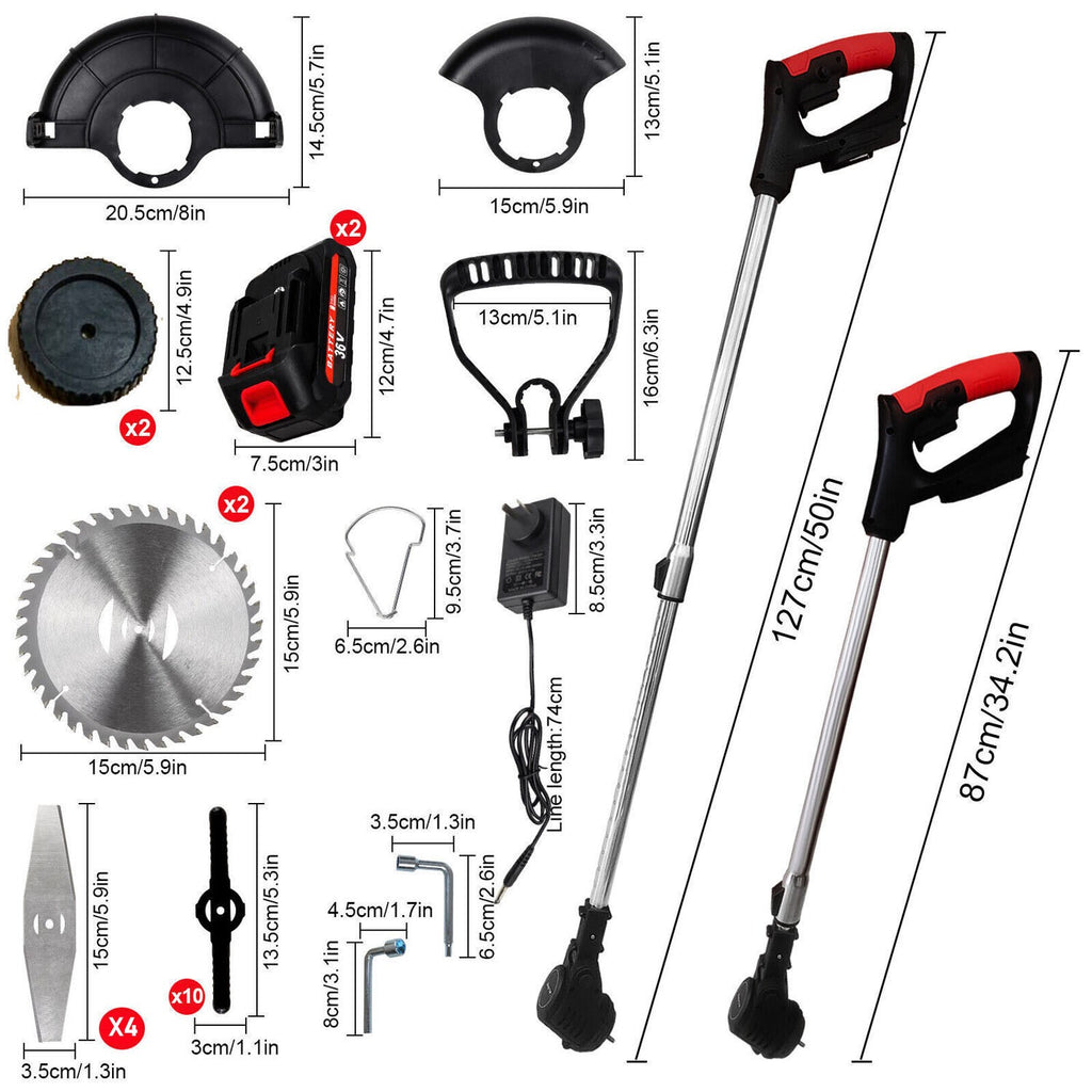 Oz Bargains™ TurboTrim Pro – Cordless Grass Trimmer & Electric Lawn Cutter | Whipper Snipper with 2x Makita-Compatible Batteries