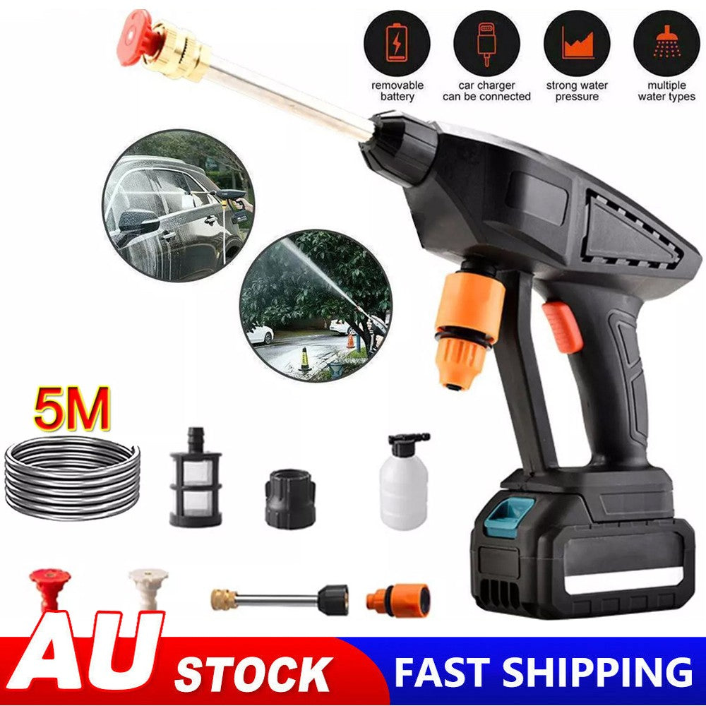 Oz Bargains™ HydroJet Max – Cordless High-Pressure Water Spray Gun | Portable Car & Yard Washer