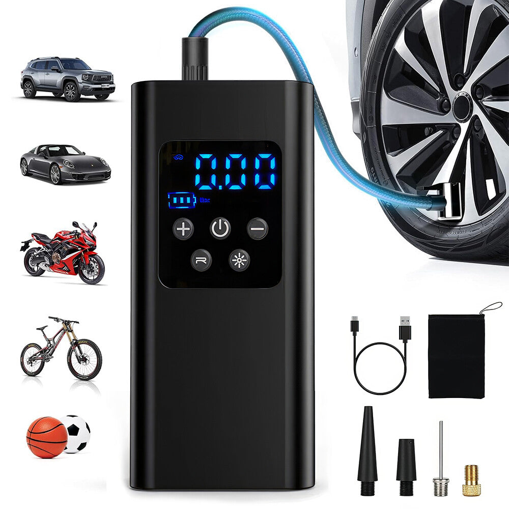 Oz Bargains™ Smart Air Pro – Portable Cordless Car Tyre Inflator | 12V Digital LCD | 150 PSI High-Power Air Pump